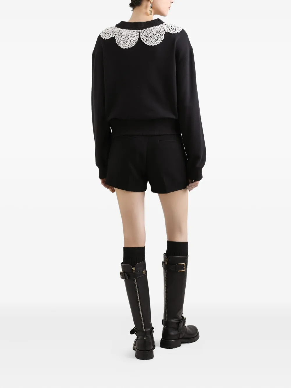 Dolce & Gabbana Sweater met kanten detail Zwart