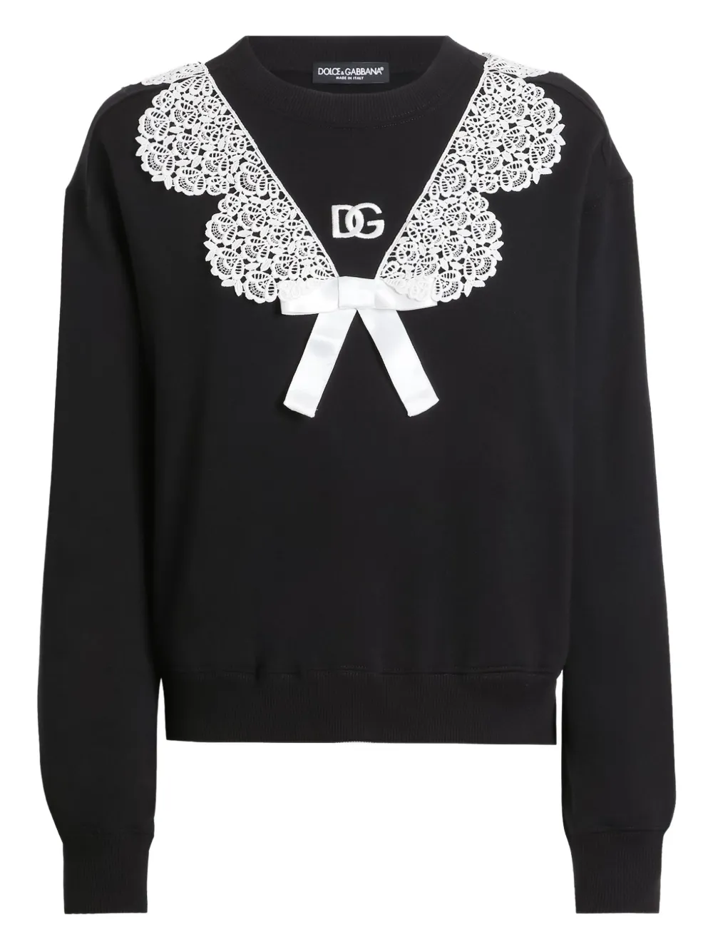 Dolce & Gabbana Sweater met kanten detail Zwart