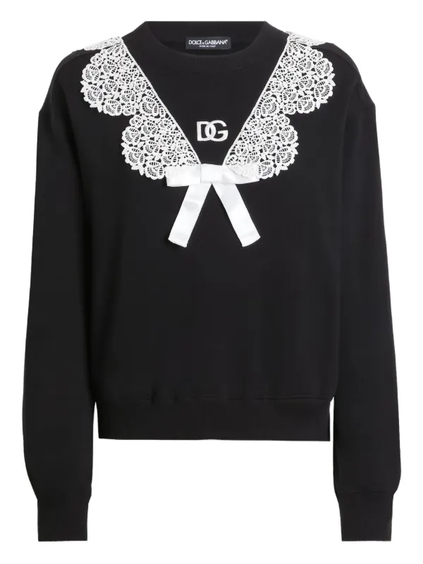 ドルチェ＆ガッバーナ カットワークレース トップス　ジャージ　トレーナー ドルチェ＆ガッバーナ カットワークレース トップス ジャージ