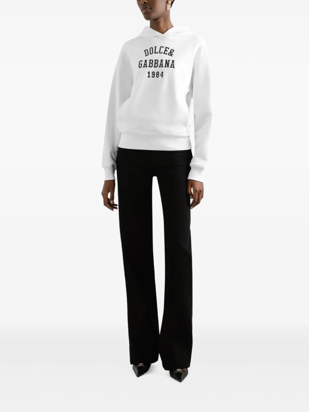 Dolce & Gabbana Hoodie met geborduurd logo - Wit
