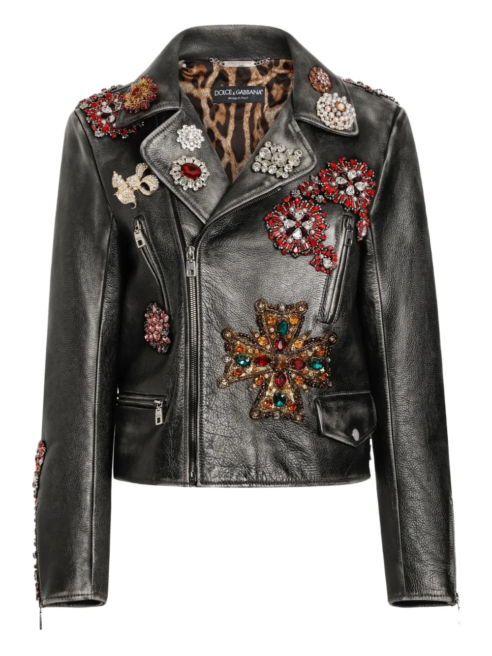 Dolce & Gabbana DNA leather jacket - Grau