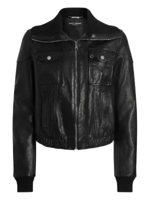 D&G ドルチェアンドガッバーナ レディース レザー ライダース ジャケット Dolce & Gabbana（ドルチェ＆ガッバーナ）ウィメンズ レザー
