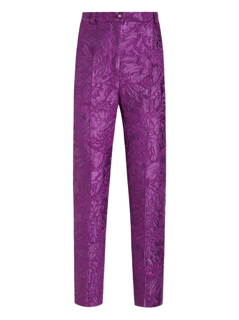 Dolce & Gabbana Pantalon met bloemenbrokaat Paars