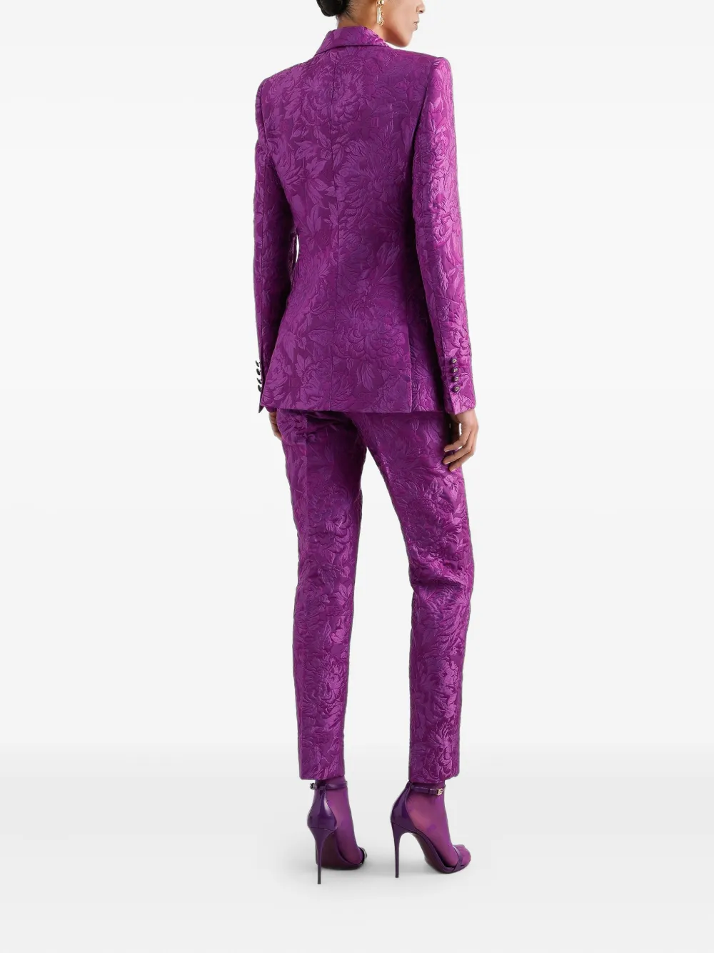 Dolce & Gabbana Pantalon met bloemenbrokaat Paars