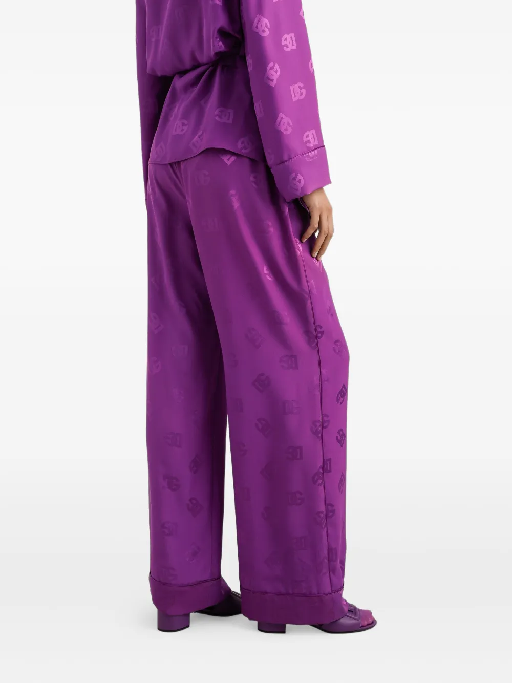 Dolce & Gabbana Broek met logopatroon Paars
