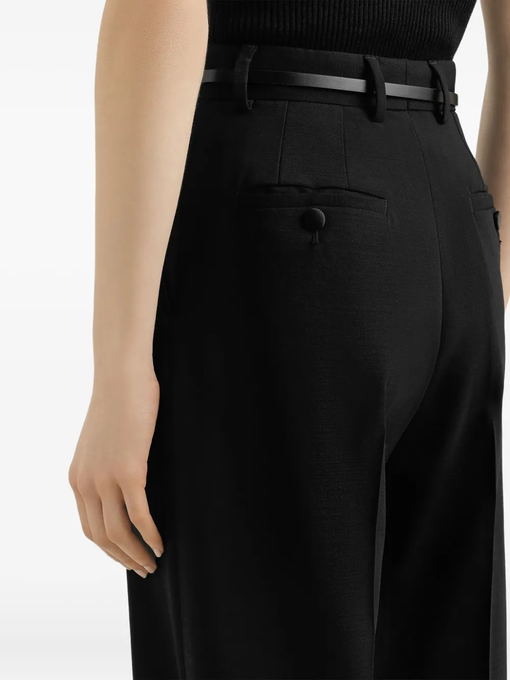 Dolce & Gabbana Plooibroek met wijde pijpen Zwart