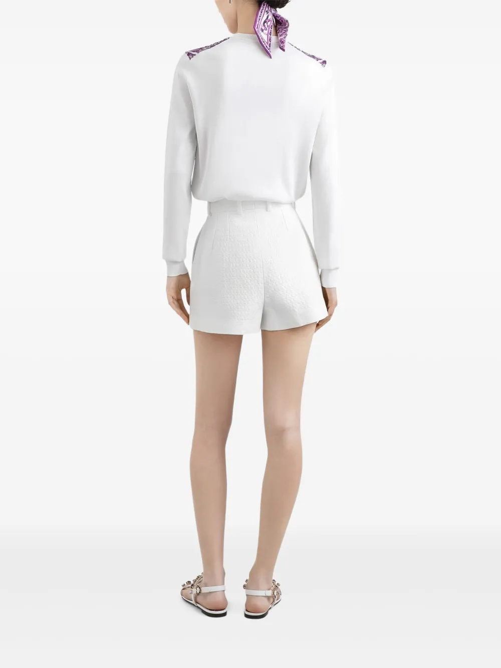 Dolce & Gabbana Shorts In Stuoia Stretch In White