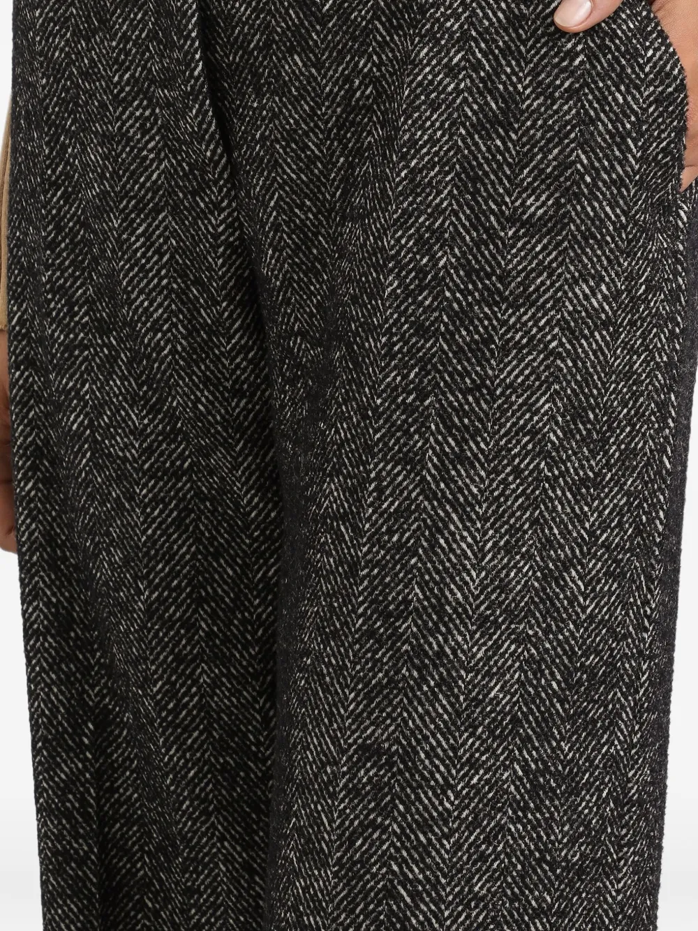 Dolce & Gabbana Herringbone-pattern Trousers In Gray