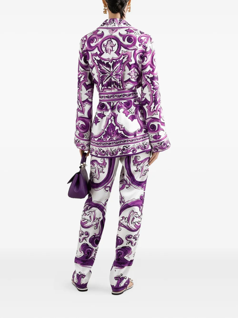 Dolce & Gabbana Silk Trousers In Purple