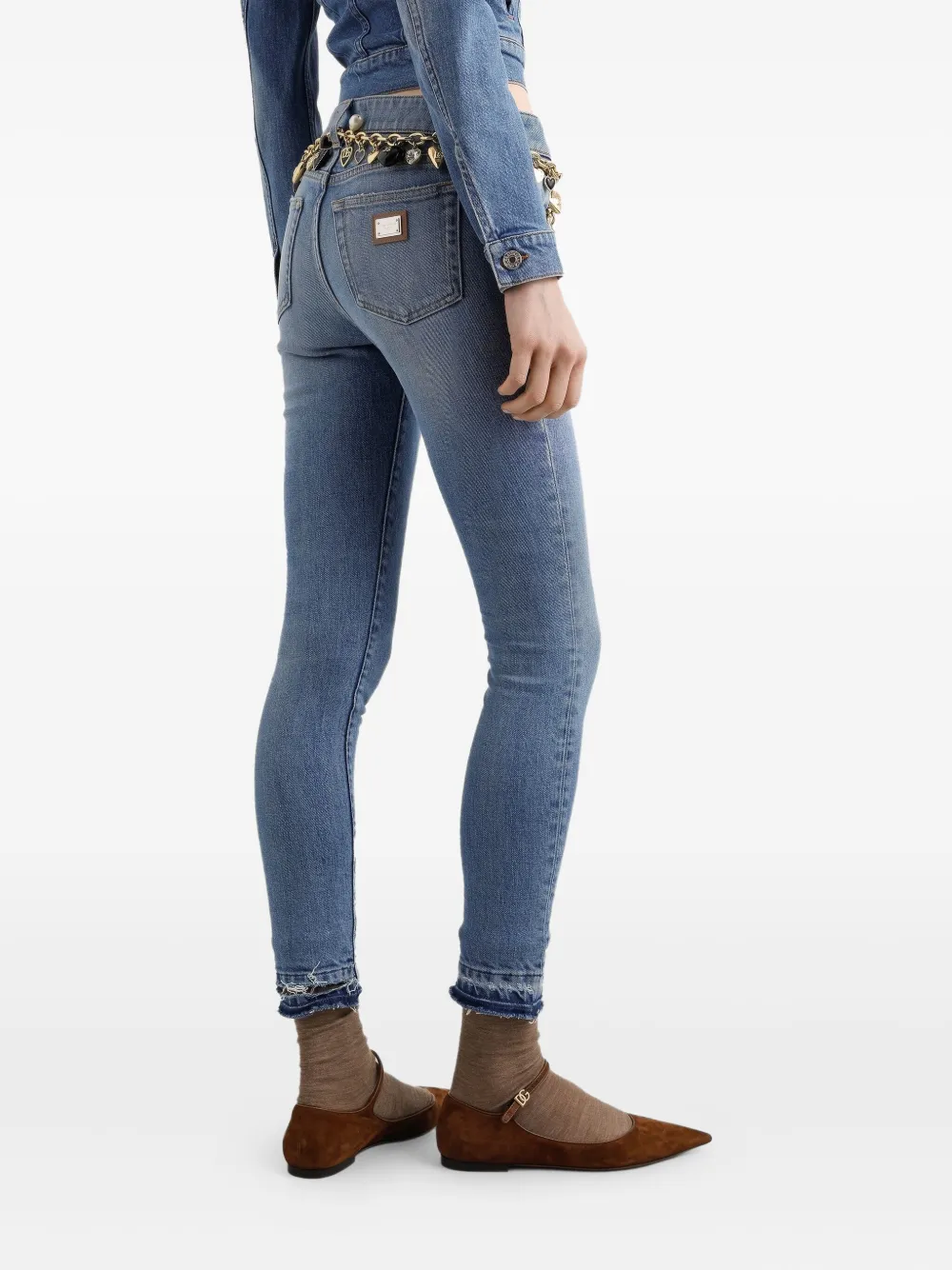 Dolce & Gabbana Jeans met franje afwerking Blauw