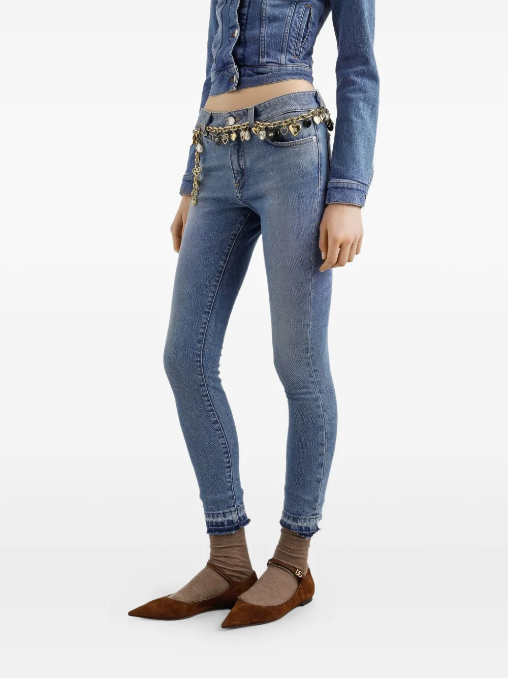 Dolce & Gabbana Jeans met franje afwerking Blauw