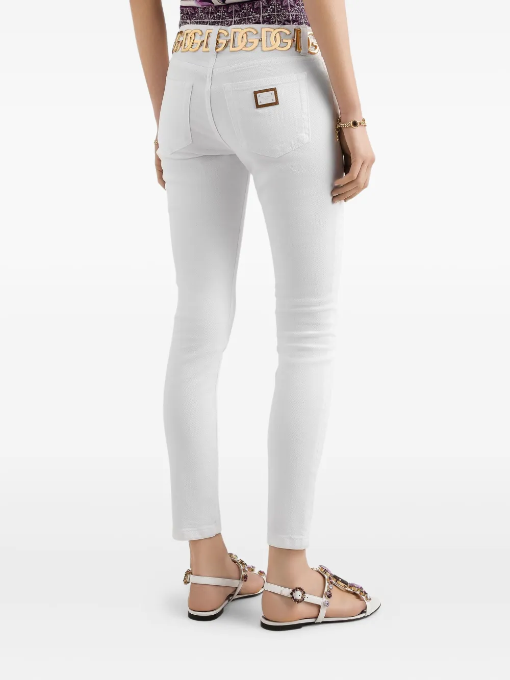 Dolce & Gabbana Jeans met logoplakkaat Wit