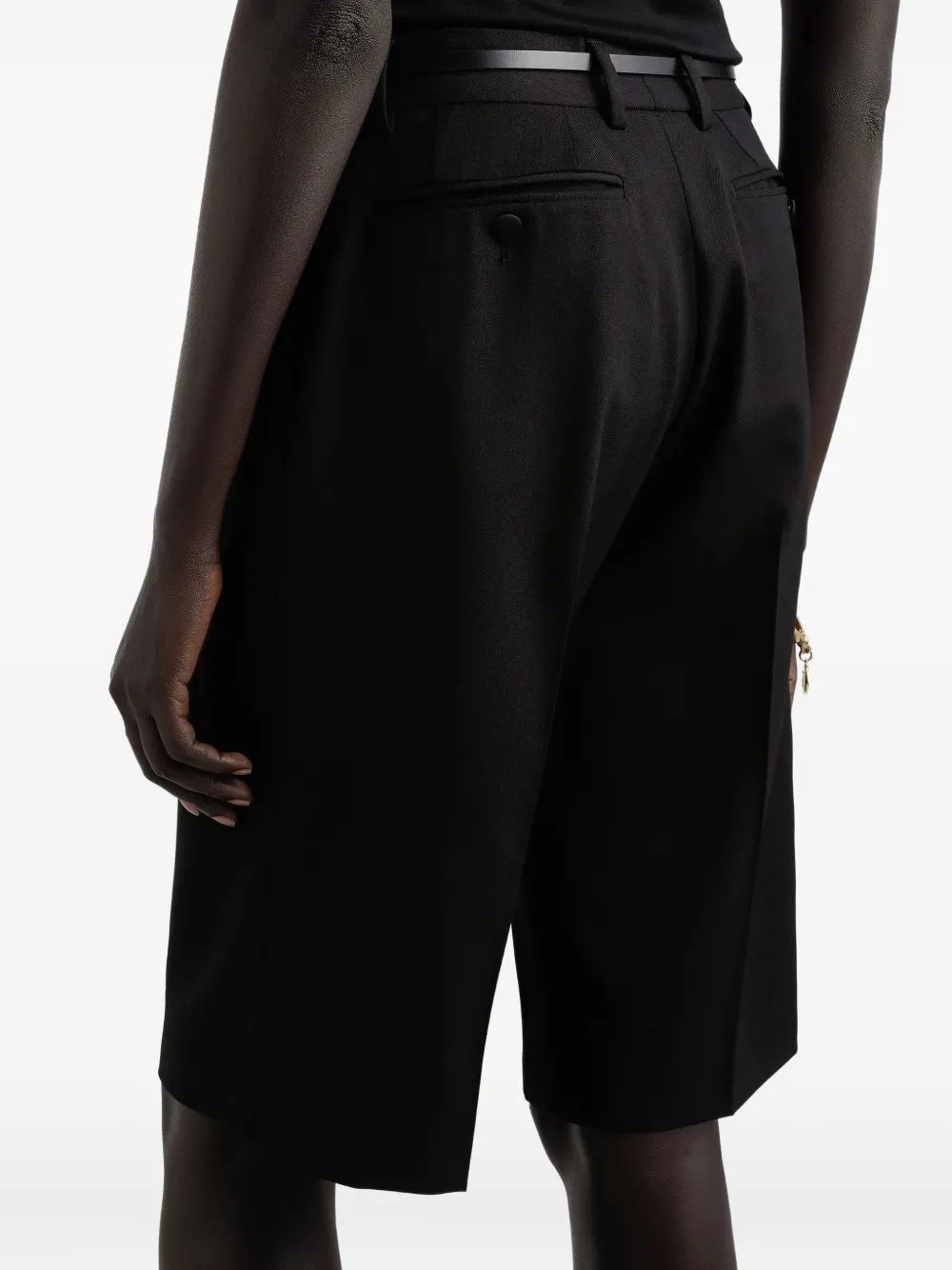 Dolce & Gabbana Geplooide shorts met wijde pijpen Zwart