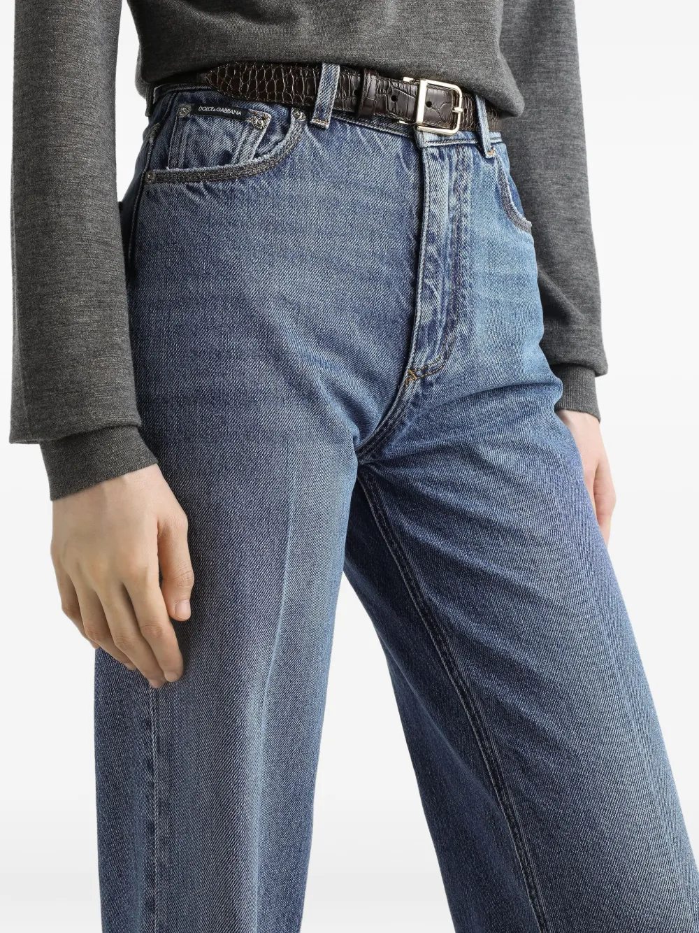 Dolce & Gabbana Jeans met logoplakkaat Blauw