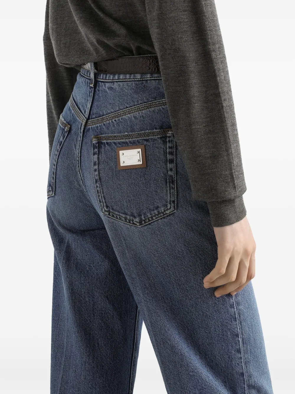 Dolce & Gabbana Jeans met logoplakkaat Blauw
