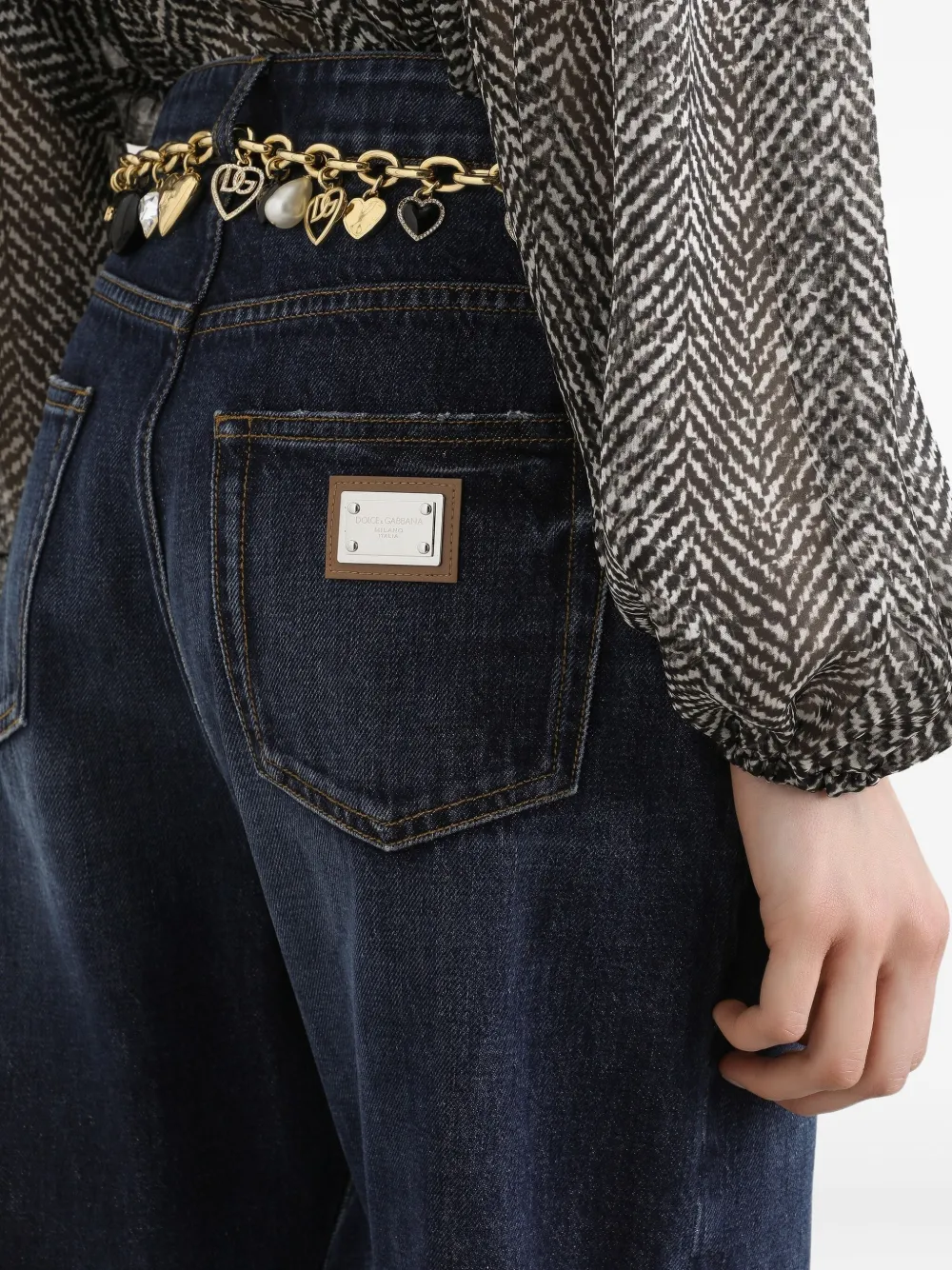 Dolce & Gabbana Jeans met logoplakkaat Blauw