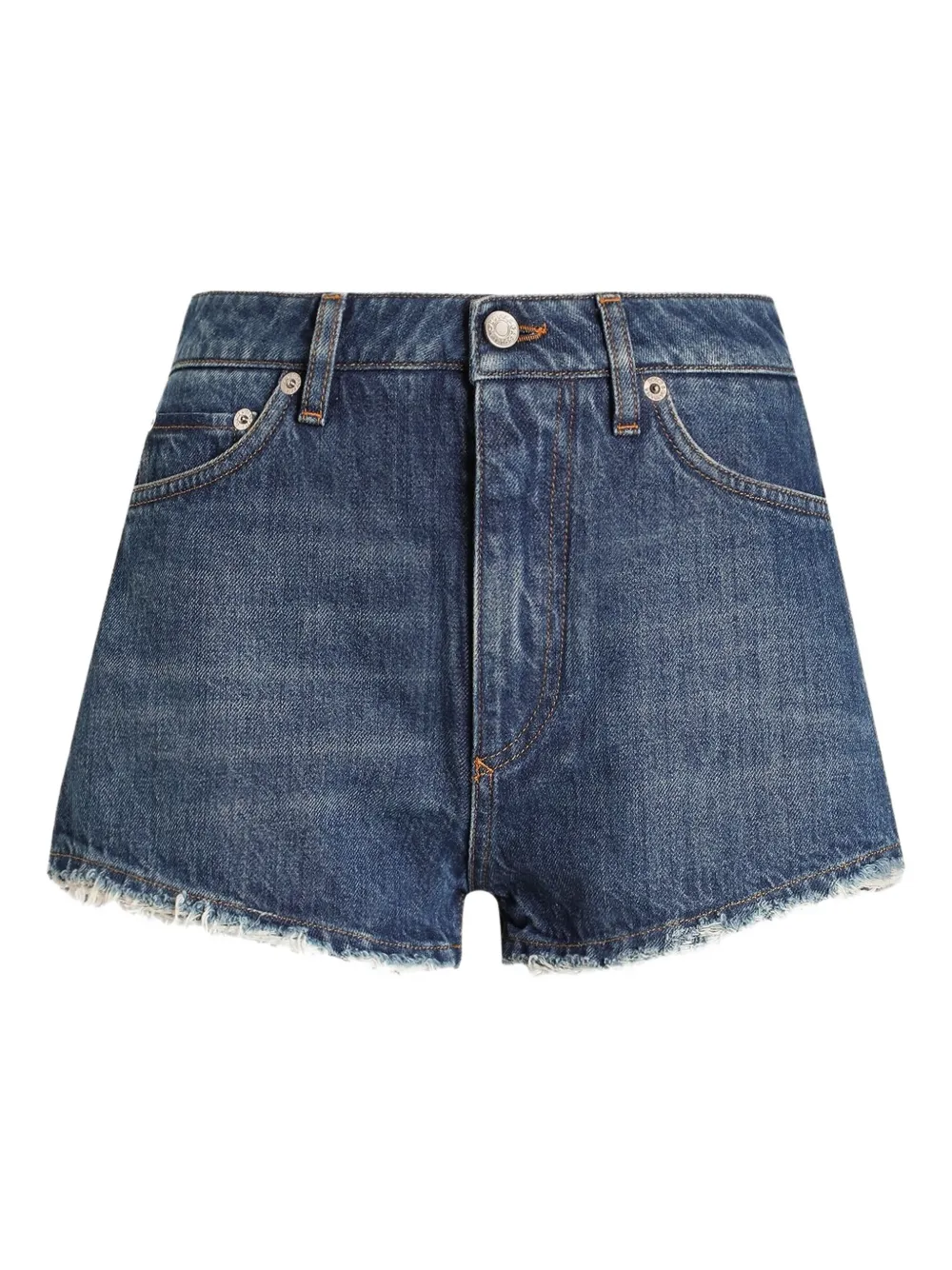 Dolce & Gabbana Frayed Denim Shorts In Blue