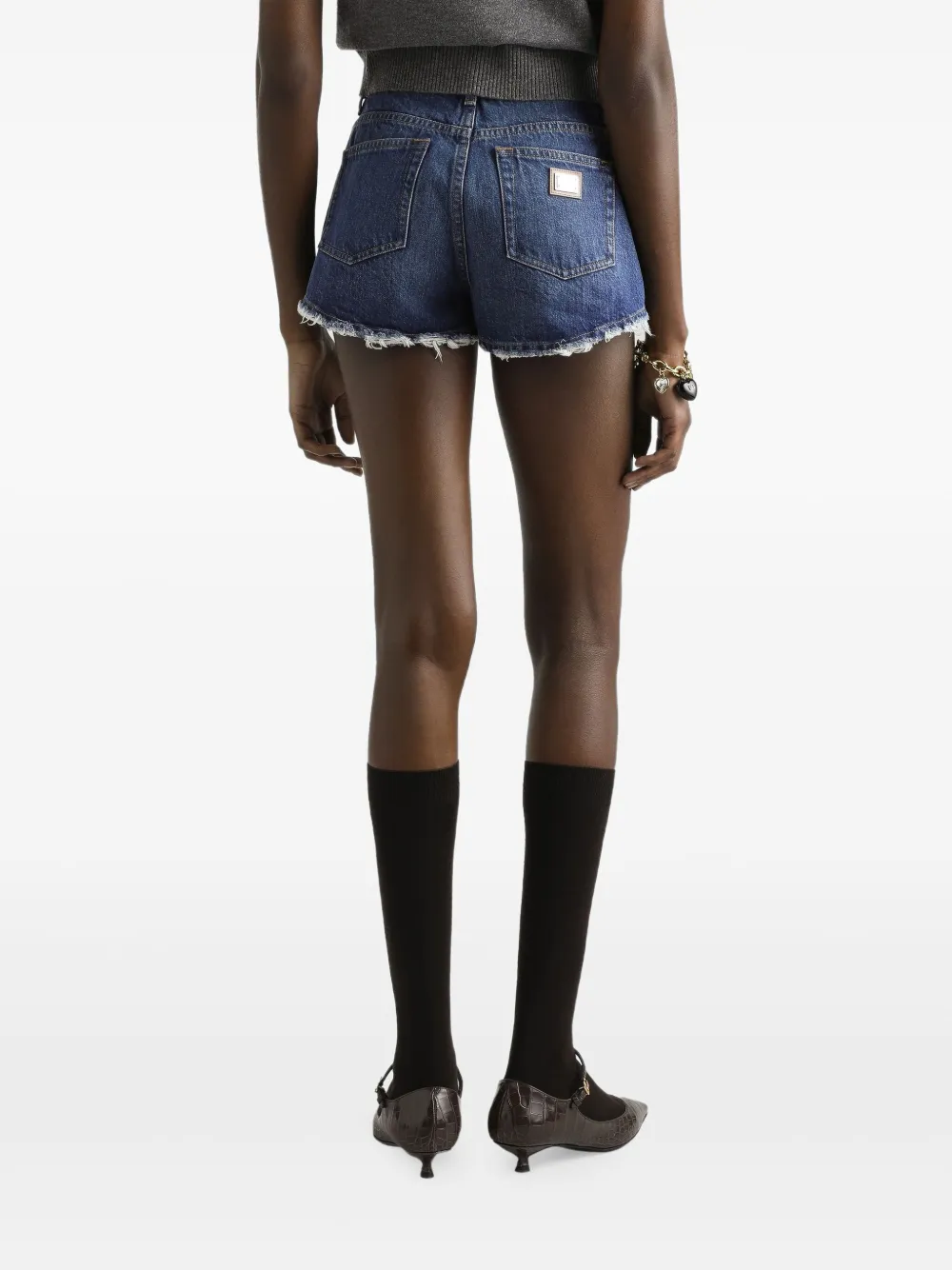 Dolce & Gabbana Gerafelde shorts Blauw