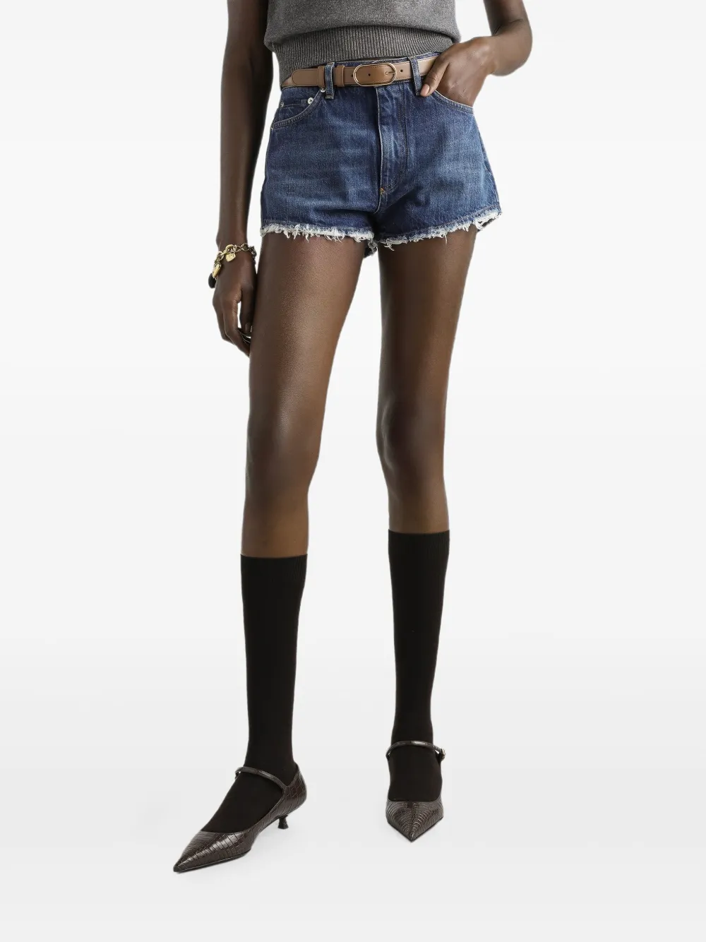Dolce & Gabbana Gerafelde shorts Blauw