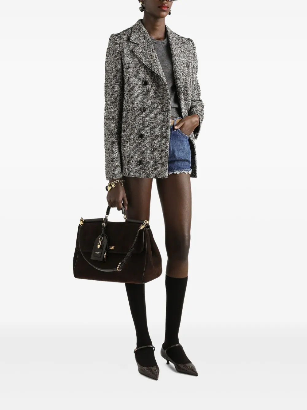 Dolce & Gabbana Gerafelde shorts Blauw