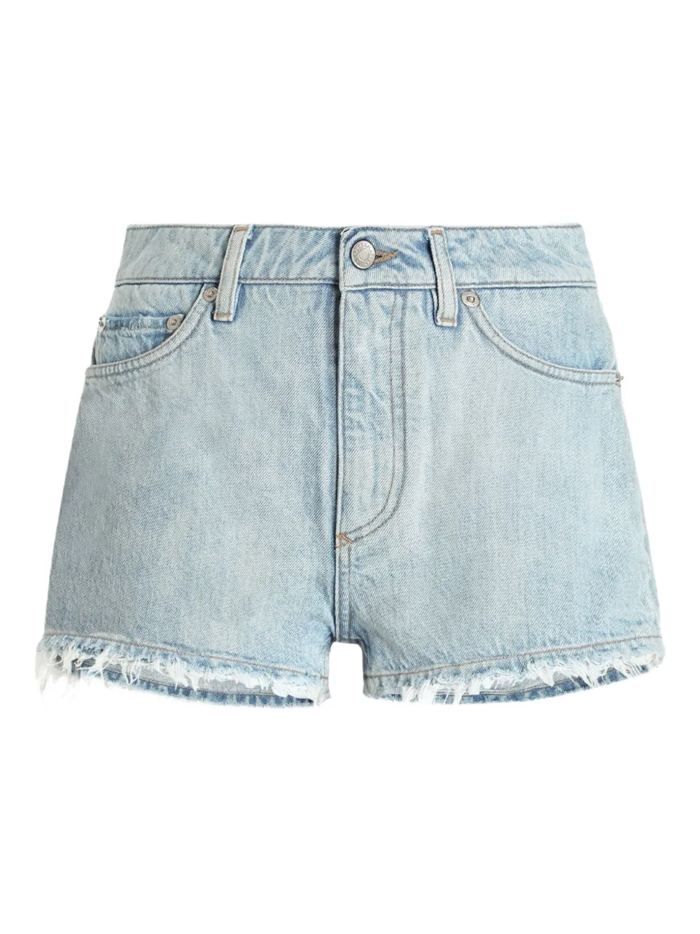 Dolce & Gabbana Frayed Denim Shorts In Blue