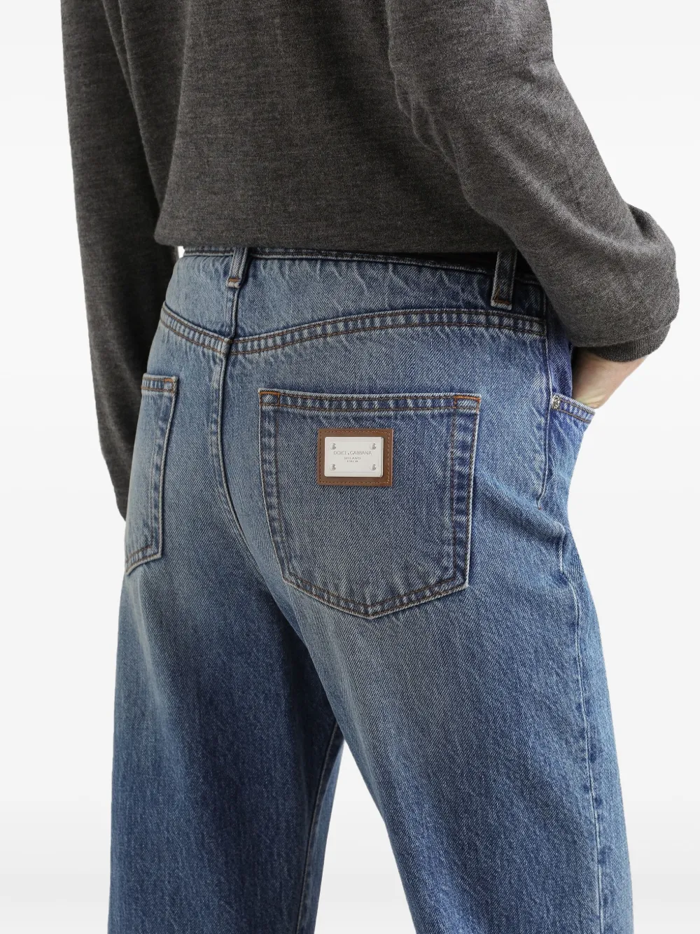 Dolce & Gabbana Jeans met logoplakkaat Blauw