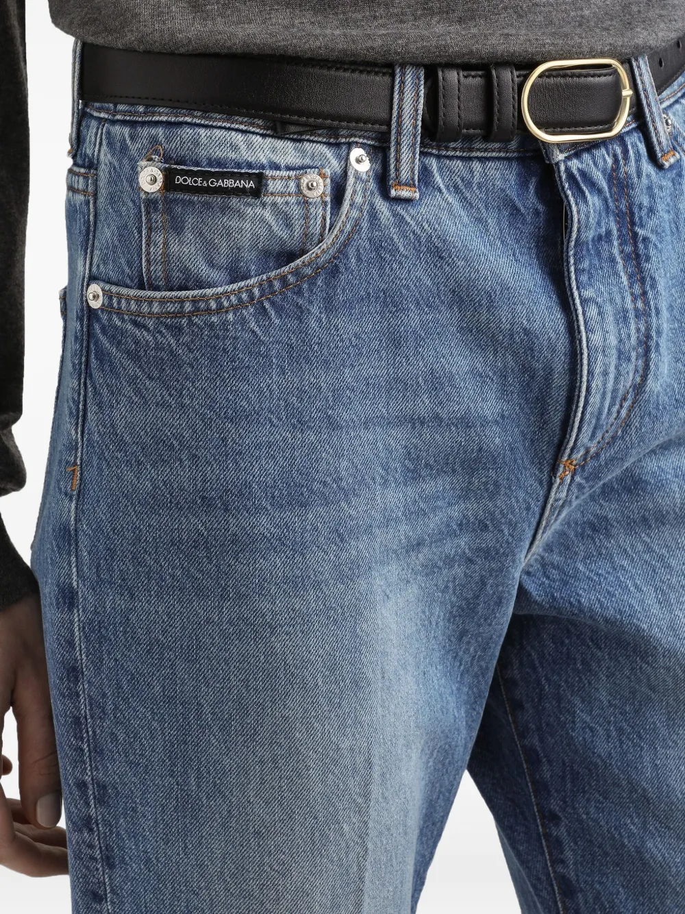 Dolce & Gabbana Jeans met logoplakkaat Blauw