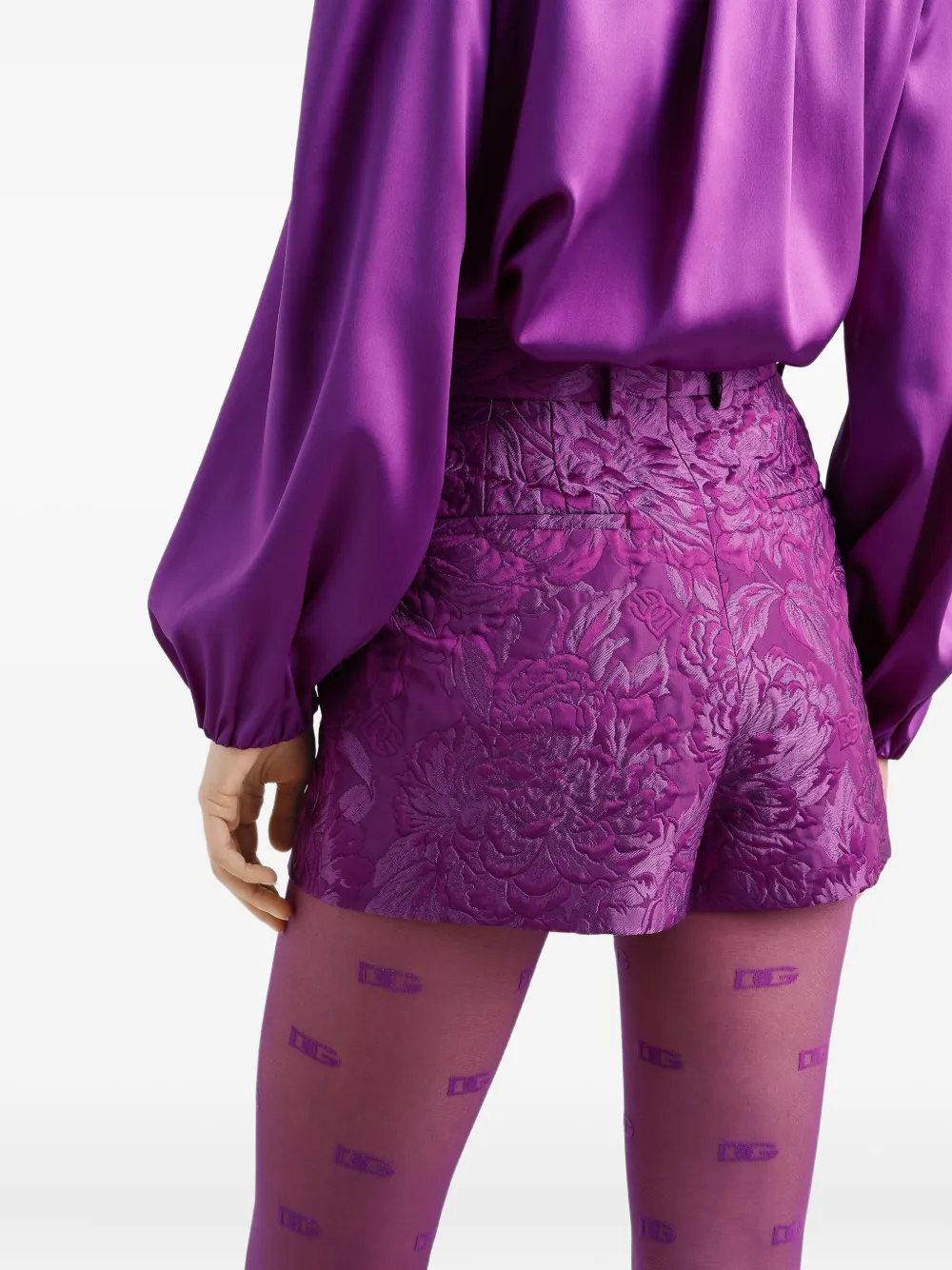 Dolce & Gabbana Shorts met jacquard Paars