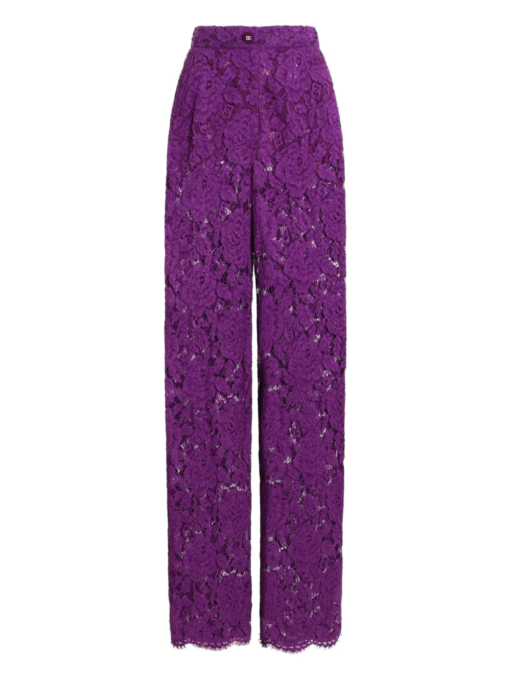 Dolce & Gabbana Lace-detailing Trousers In Purple