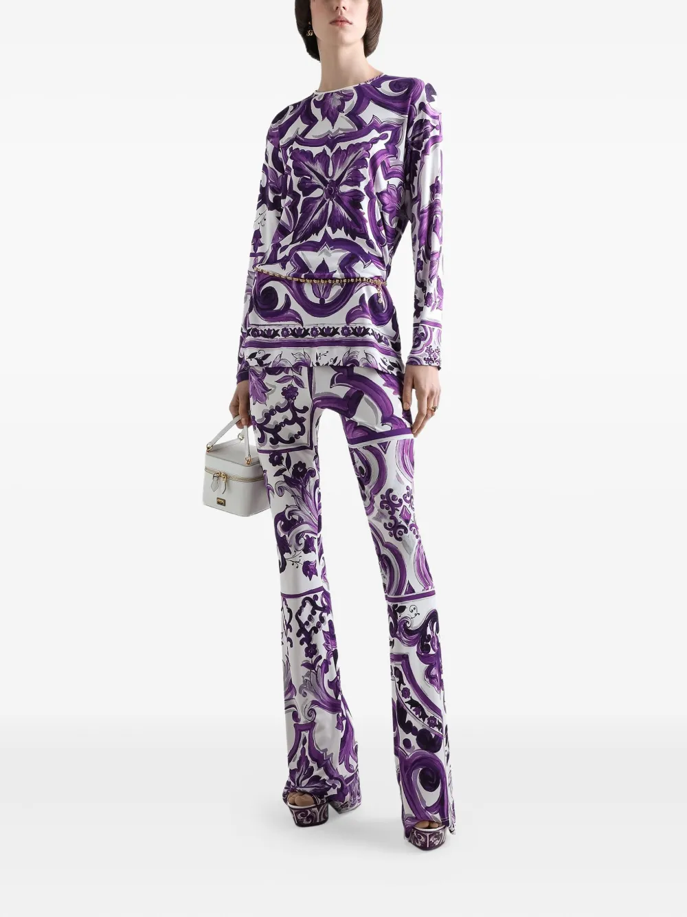 Dolce & Gabbana Broek met grafische print - Wit