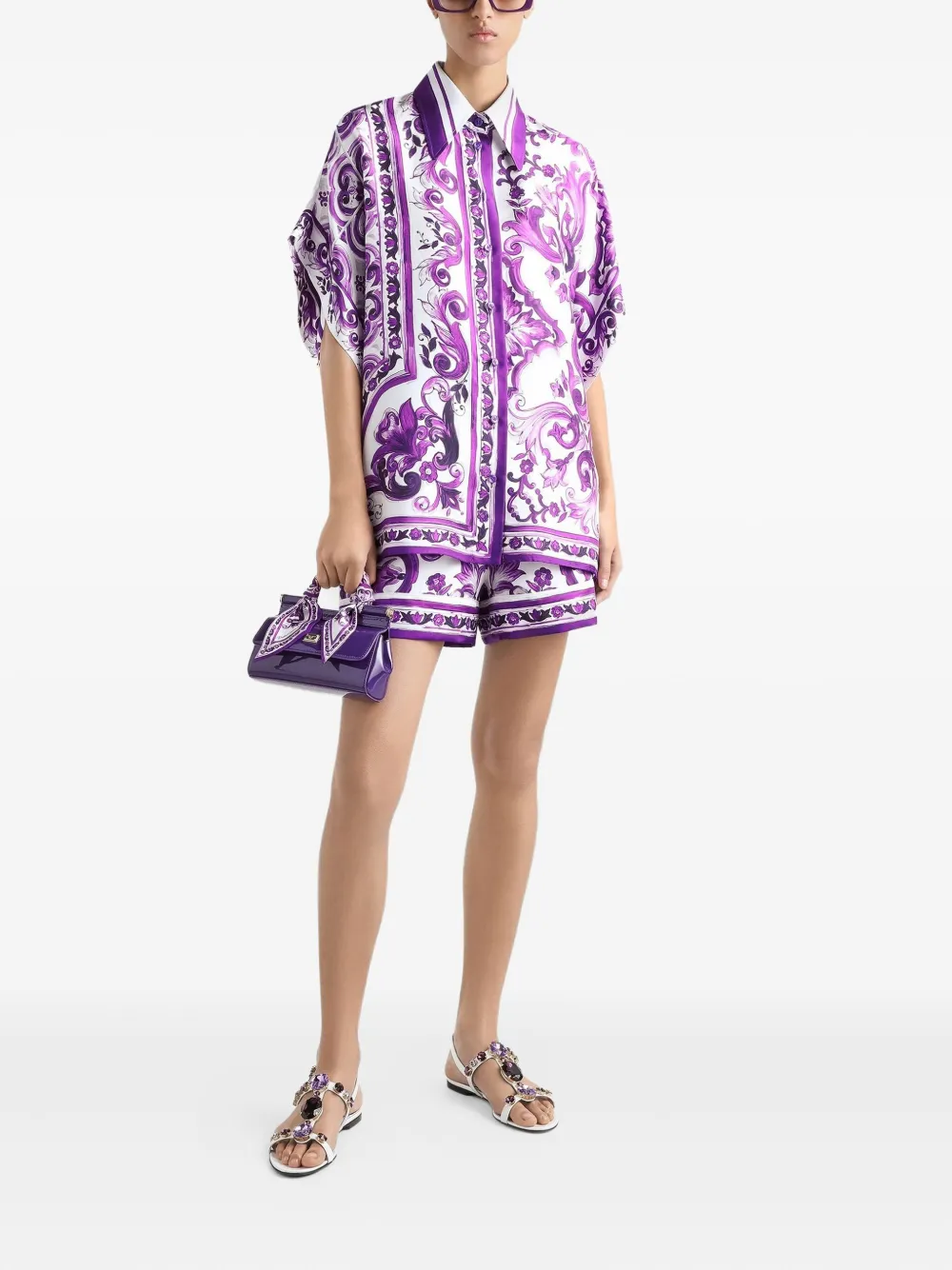 Dolce & Gabbana Zijden shorts Wit