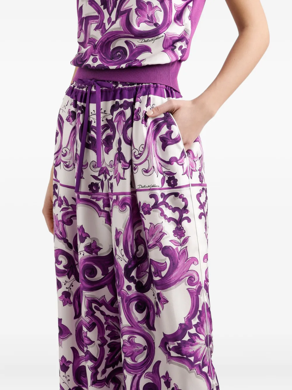 Dolce & Gabbana Zijden broek Wit