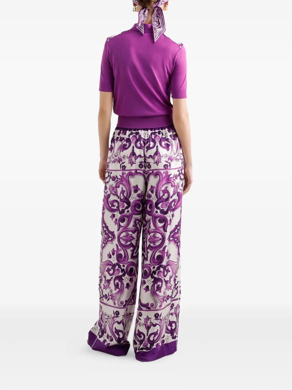 Dolce & Gabbana Zijden broek Wit