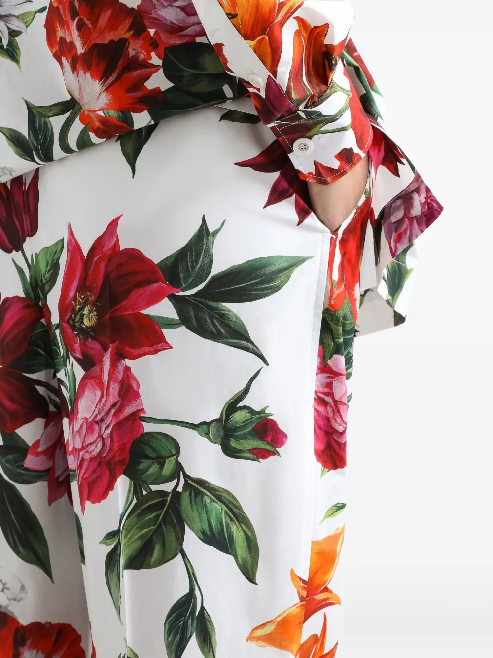 Dolce & Gabbana Broek met bloemenprint Wit