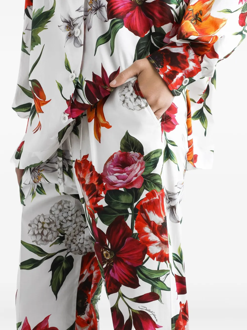Dolce & Gabbana Broek met bloemenprint Wit