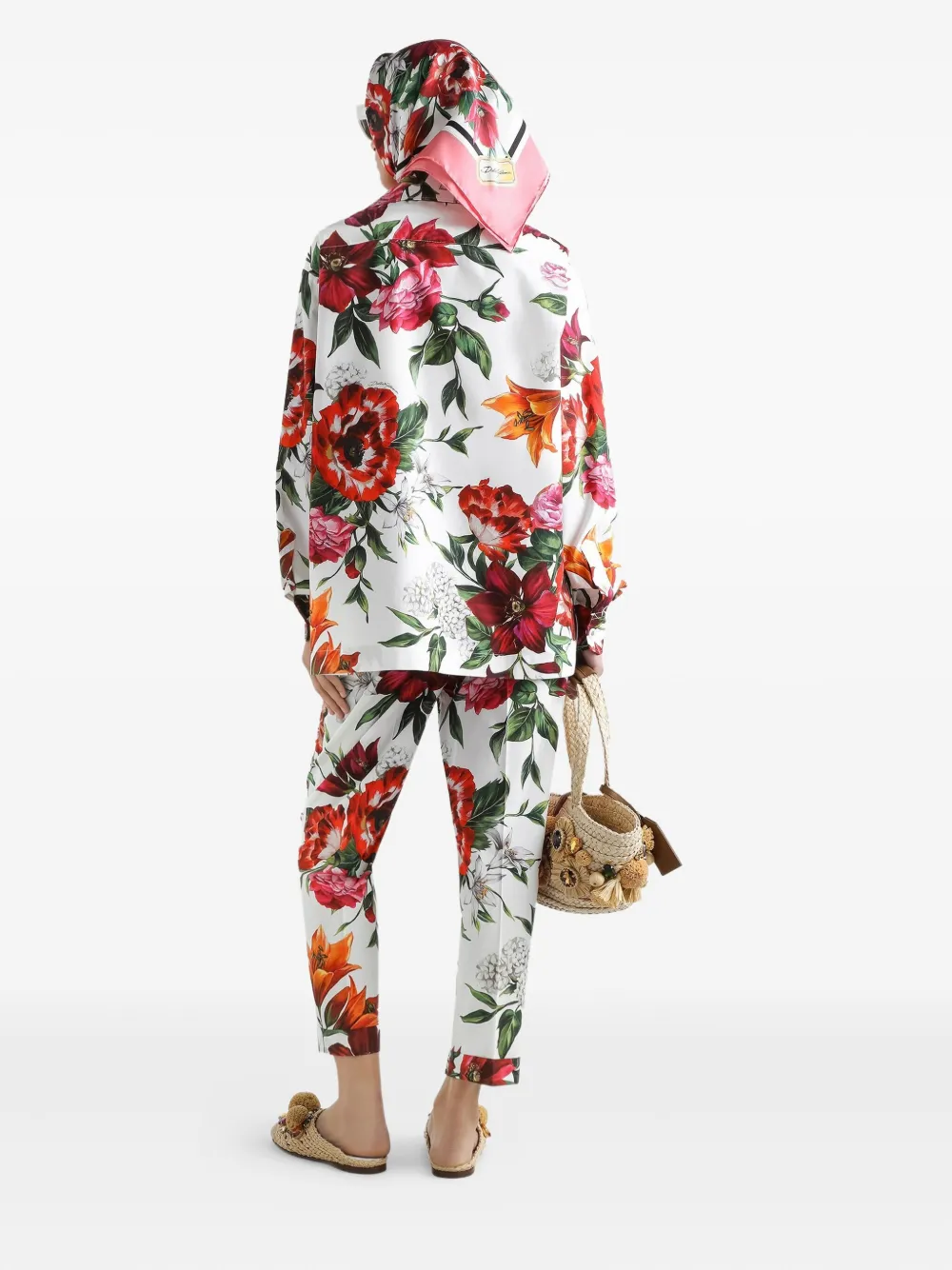 Dolce & Gabbana Broek met bloemenprint Wit