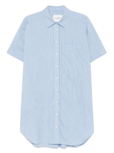 Closed cotton poplin mini dress