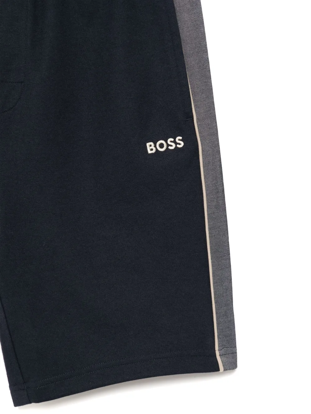 BOSS Shorts met geborduurd logo Blauw