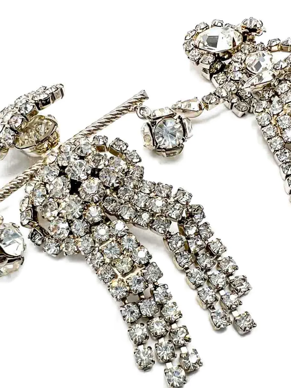Pre-owned Jennifer Gibson Jewellery 1950s Pakula Figural Rhinestone Brooches In Silver