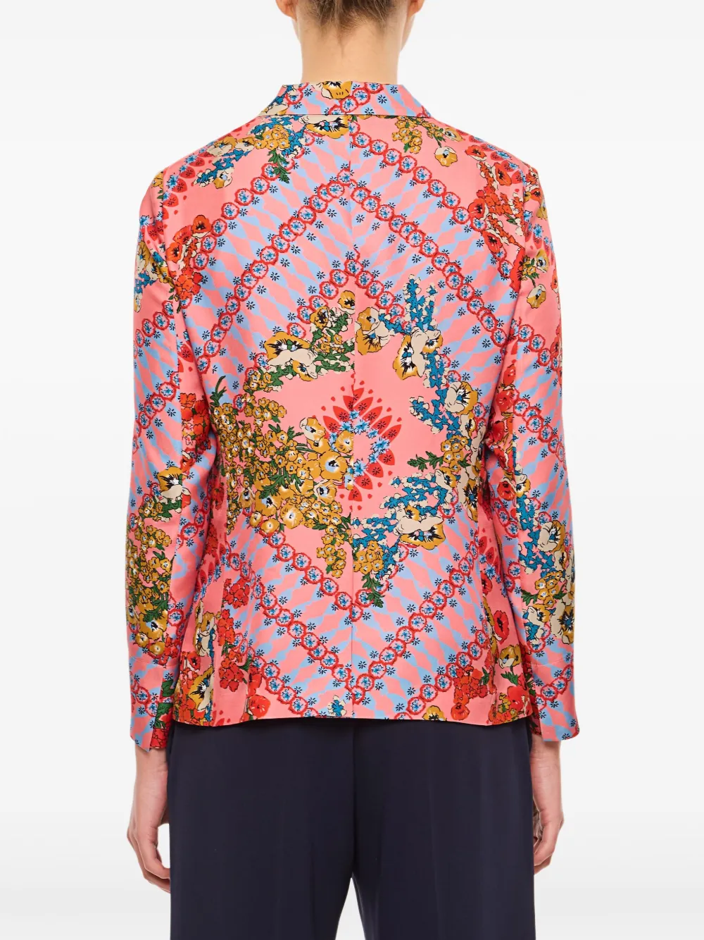 Alberto Biani Blazer met bloemenprint Roze
