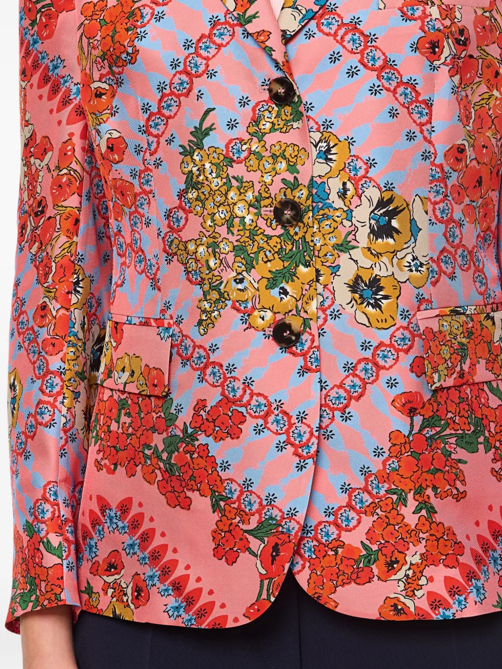 Alberto Biani Blazer met bloemenprint Roze