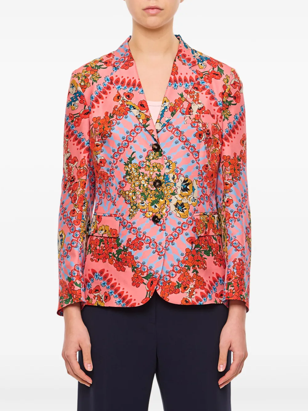 Alberto Biani Blazer met bloemenprint Roze