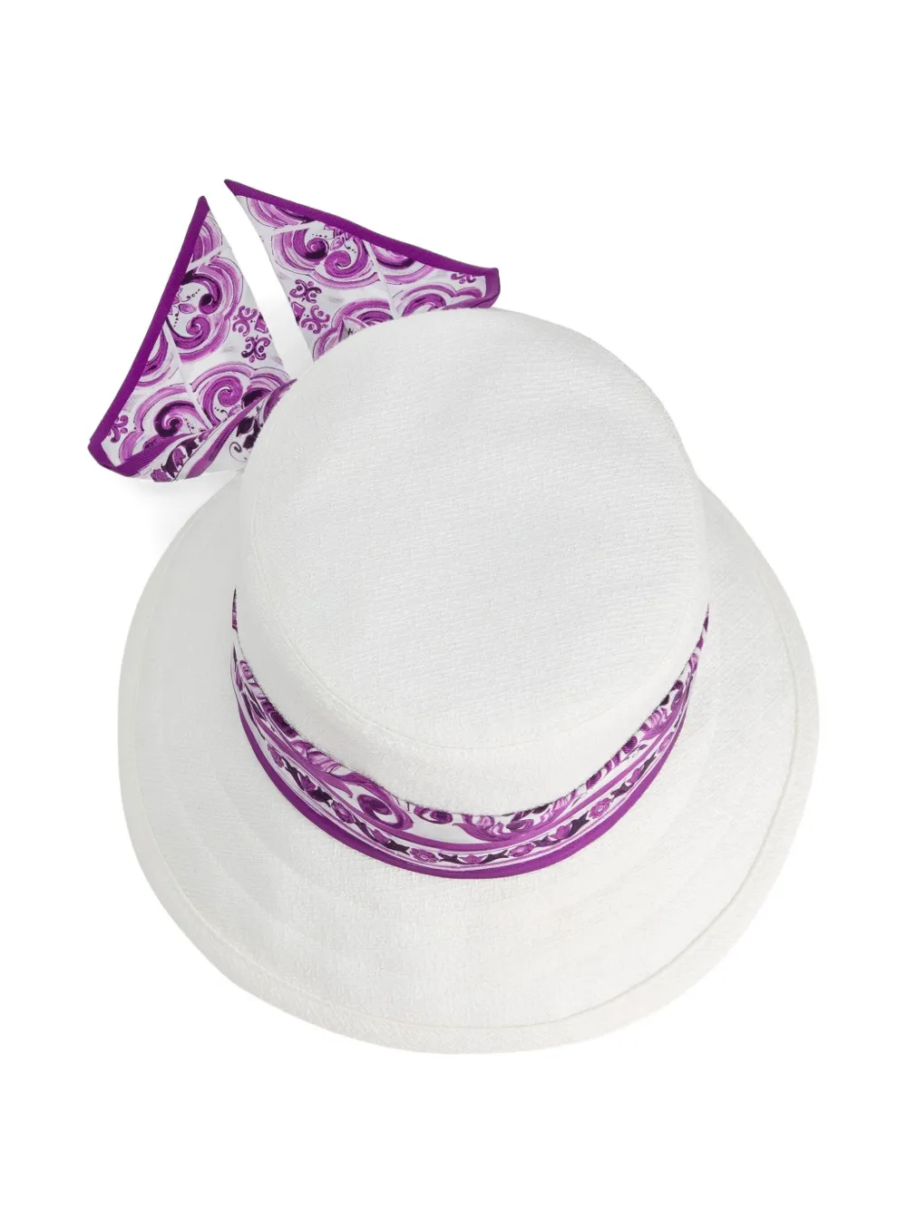 Dolce & Gabbana Zonnehoed met Maiolica-print Wit