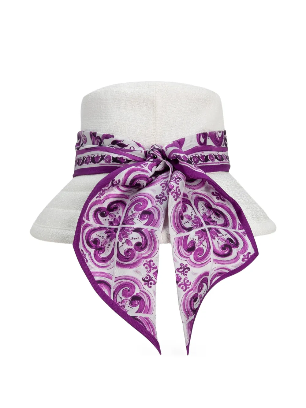 Dolce & Gabbana Zonnehoed met Maiolica-print - Wit