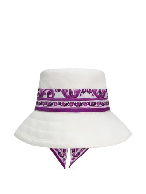 Dolce & Gabbana sombrero de verano con estampado mayólica