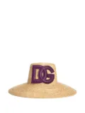Dolce & Gabbana logo-patch sun hat - Neutrals