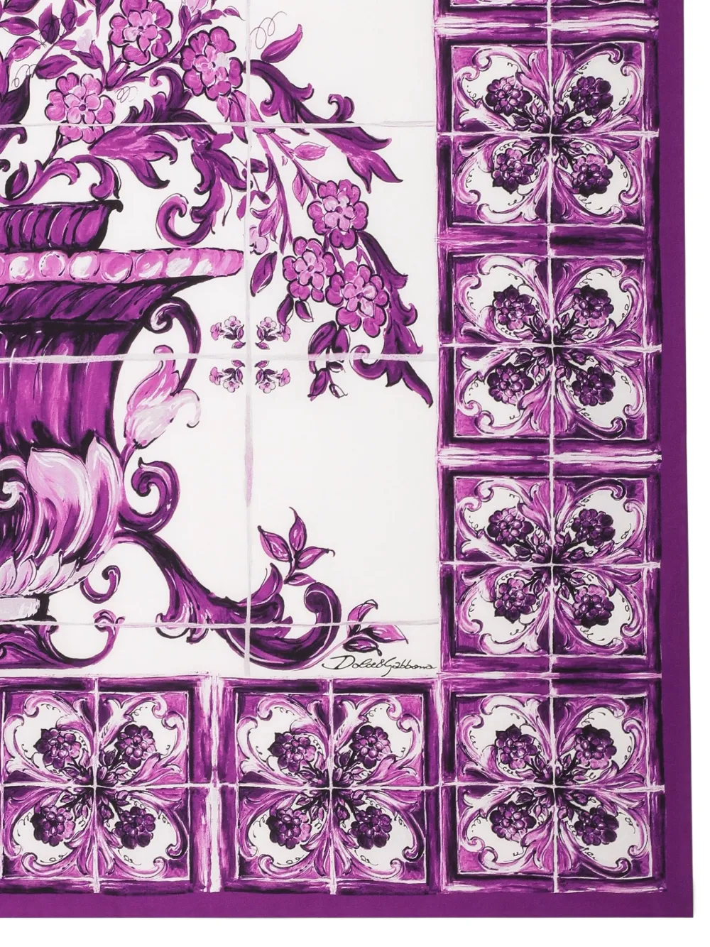 Dolce & Gabbana Sjaal met Maiolica-print - Paars