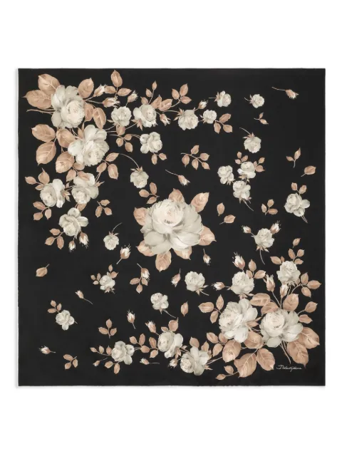Dolce & Gabbana rose-print silk scarf