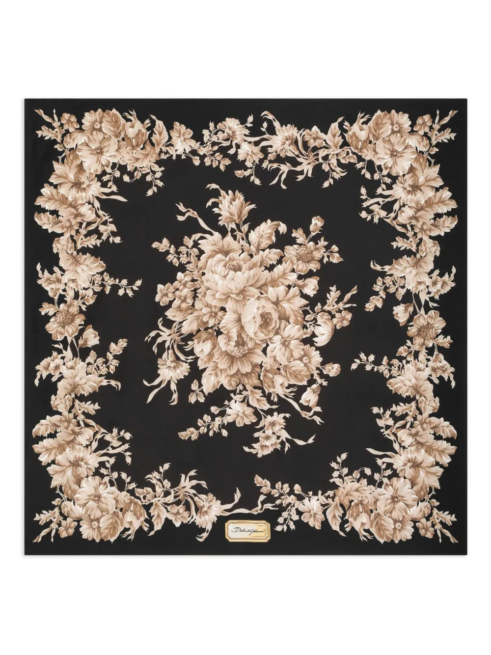 Dolce & Gabbana Sjaal met bloemenprint Zwart
