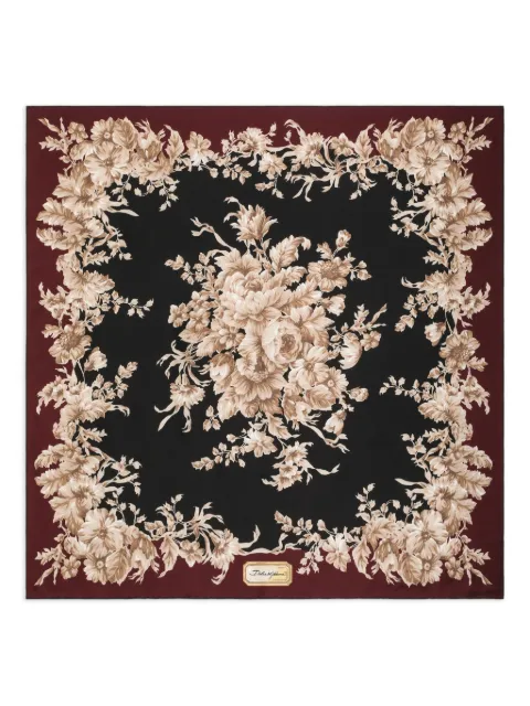 Dolce & Gabbana floral-border silk scarf